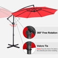 thumbnail image 5 of ABCCANOPY 9 FT 360°Rotation Cantilever Patio Umbrella with Crank & Cross Base for Garden, Backyard, Pool and Beach, 12+ Colors(Red), 5 of 9