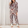 thumbnail image 2 of Picia Fashion Tatreez2 Pattern Women’s Long-Sleeve Sleepwear Set - Soft 2-Piece Loungewear with Pockets, Comfy PJs for Relaxing Nights-Small, 2 of 7