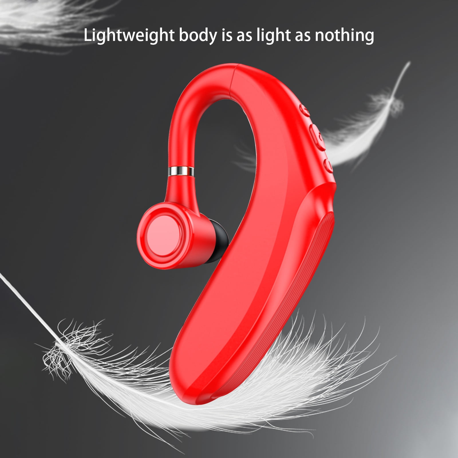 Weloille BLE 5.2 Bluetooth Headset Wireless Earpiece with Noise Cancelling Mic, Ultralight Comfortable for Business Office Driving Sport