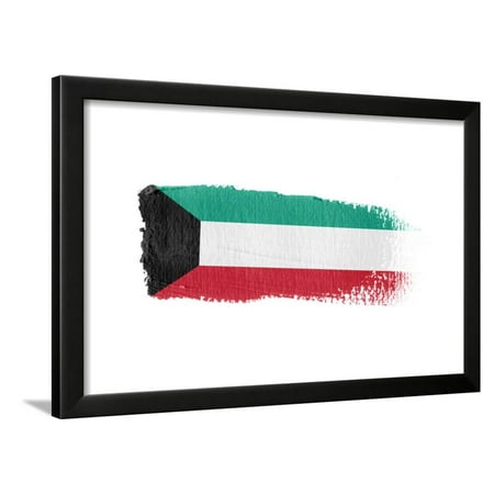 Brushstroke Flag Kuwait  Framed Print Wall  Art  By robodread 