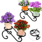 Plant Stand Indoor Outdoor 2 PACKS Metal Plant Stand 2 Tier for Indoor Plants Multiple, Outdoor Plant Stand for Window Garden Balcony Patio
