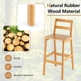 thumbnail image 6 of Costway Set of 2 Solid Rubber Wood Bar Stools 28'' Dining Chairs with Backrests Natural, 6 of 10