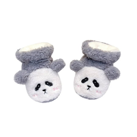 

Casual Baby Flat Shoes Winter Children Baby Toddler Shoes For Boys And Girls Non Slip Flat Plush Warm Elastic Band Comfortable Cartoon Penguin Panda