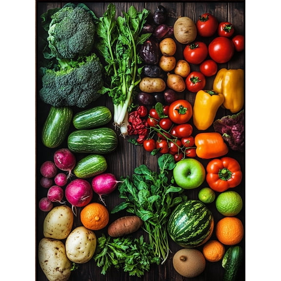 Fresh Vegetables Still Life Decor Art Print/Canvas Painting, Perfect for Kitchen Decor, Dining Room, Living Room, Restaurant, Farmhouse, Office, Cafe, or Home Decor,170
