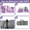 thumbnail image 5 of Kainsy Duckbe Toddler Nap Mat, Sleeping Bag with Pillow and Blanket for Daycare, Preschool Nap Mat with Custom Name, Easy to Carry and Wash, Light Purple & White, 5 of 9