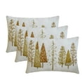 thumbnail image 3 of Christmas Lumbar Pillow Cover, 12" x 20" White & Gold Silk Pillowcase, Modern Christmas Tree Holiday Decor Oblong Pillow Cover For Sofa Couch, Hotels, Living Room, Bed Room - Gold Starry Fir, 3 of 9