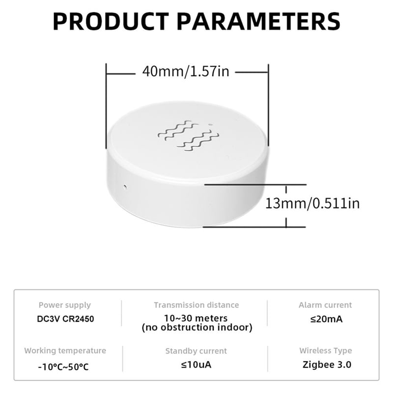 2X Tuya ZigBee Smart Vibration Sensor Real Time Monitoring Door Window Detection Alarm Smart Security Protection System