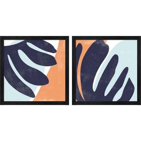 Great Art Now Bright Wave by Emma Scarvey, 2 Piece Framed Art Set Each 13"W x 13"H