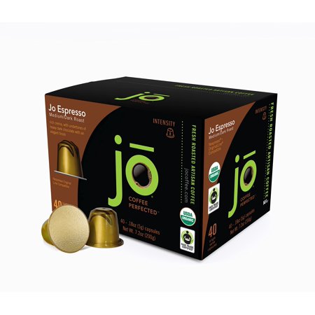 No Fun Jo Decaf: 80 Organic Nespresso Compatible Espresso Pods For Original Line Brewers, Medium/Dark Roast, Recyclable Capsules, Swiss Water Process Decaf, Fair Trade Certified, For Espresso Or