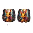 thumbnail image 5 of Lsque Colorful Flower Chameleon Printed Women's Running Shorts with Liner Pockets,Elastic Quick Dry Workout Athletic Gym Yoga Shorts,Womens High Waist Shorts-X-Large, 5 of 9