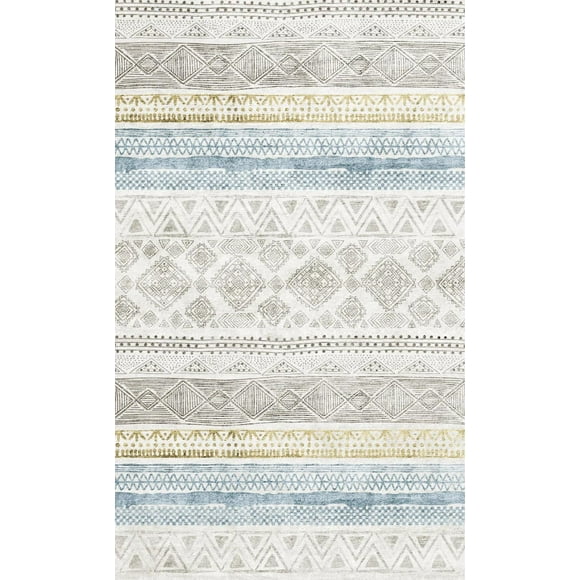 Tapete Decorativo Zarko White 120 x 180 cm - Saffron Looms