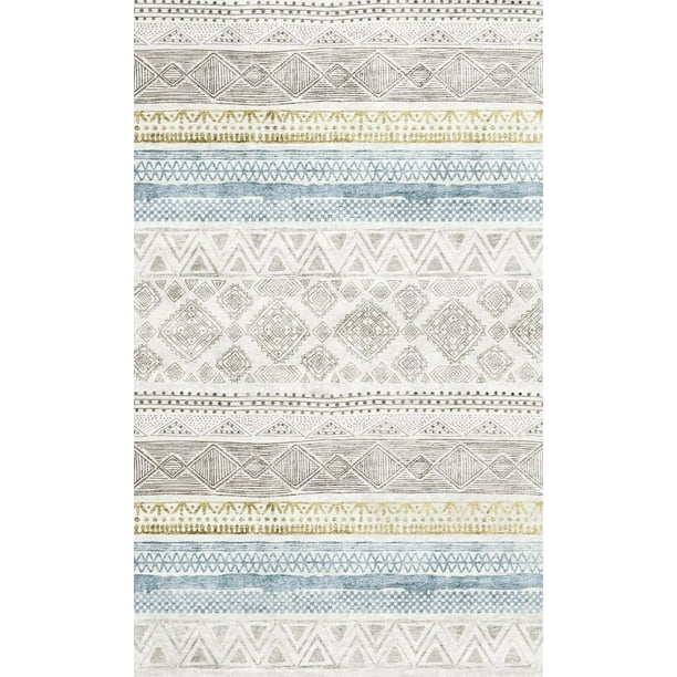 Tapete Decorativo Zarko White 120 x 180 cm - Saffron Looms