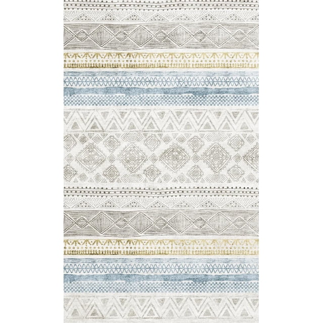 Tapete Decorativo Zarko White 120 x 180 cm - Saffron Looms