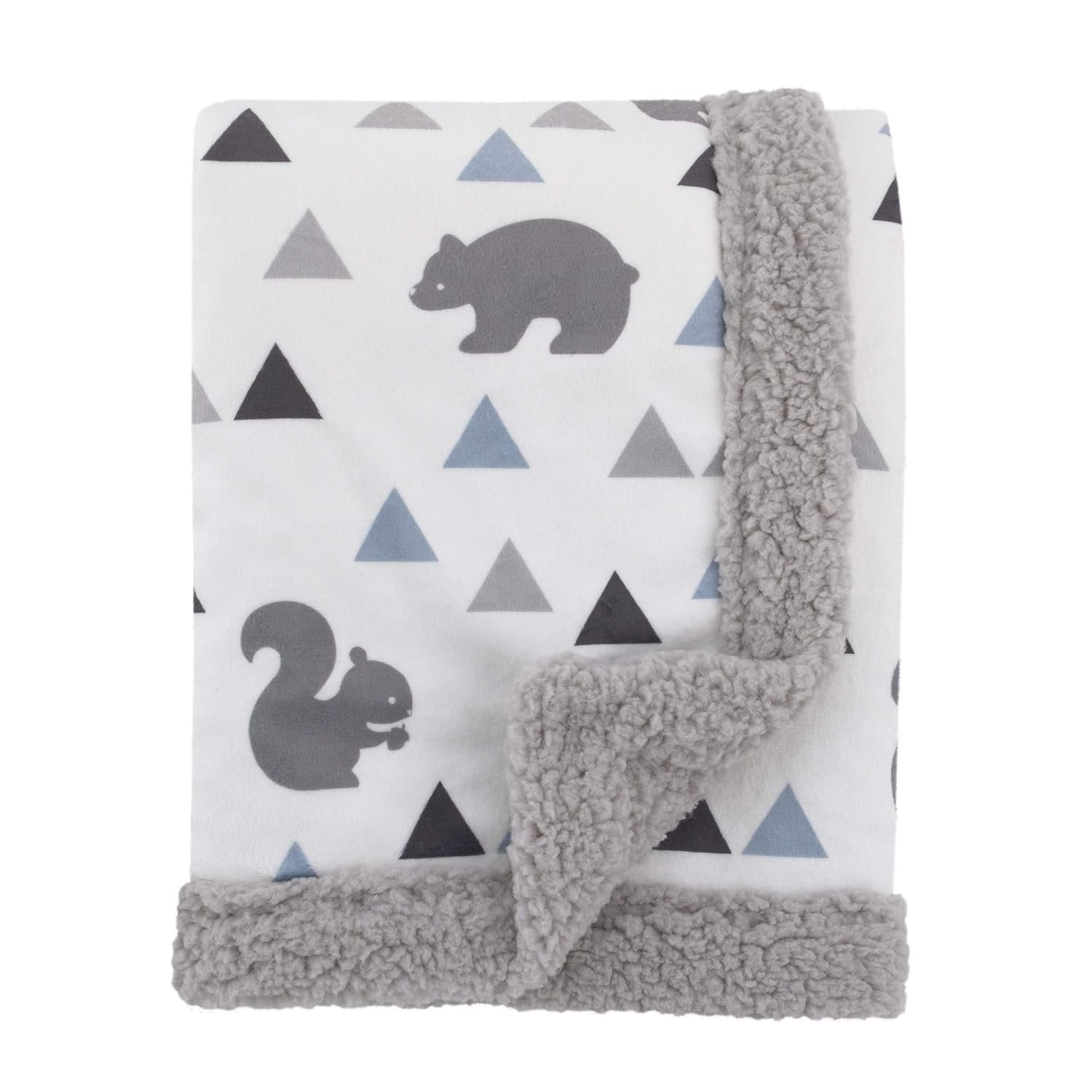 NoJo Mountain Patchwork 4 Piece Nursery Crib Bedding Set with Squirrels and Bears