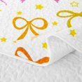 thumbnail image 5 of Erosebridal Pale Satin Bow Ribbon Twin Quilt Set for Girls, Romantic Floral Print Twin Coverlet Set, 2pcs 1 Bedspread and 1 Pillowcase, 5 of 7