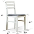 thumbnail image 3 of Livinia Seattle 3-Piece Wooden Dining Table Set for 2, Modern Farmhouse Kitchen Dining Room Set with Solid Wood Ladder Back Chairs for Small Space (White), 3 of 8