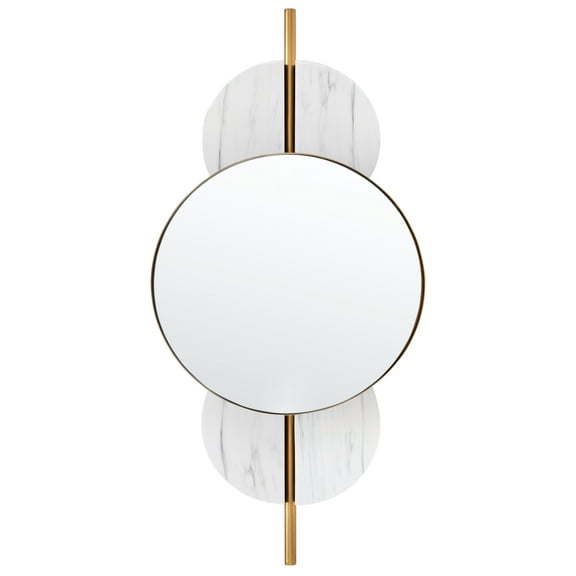 SAFAVIEH Lavelle 16 in. x 35 in. Dia. Round Solid Mirror, Gold