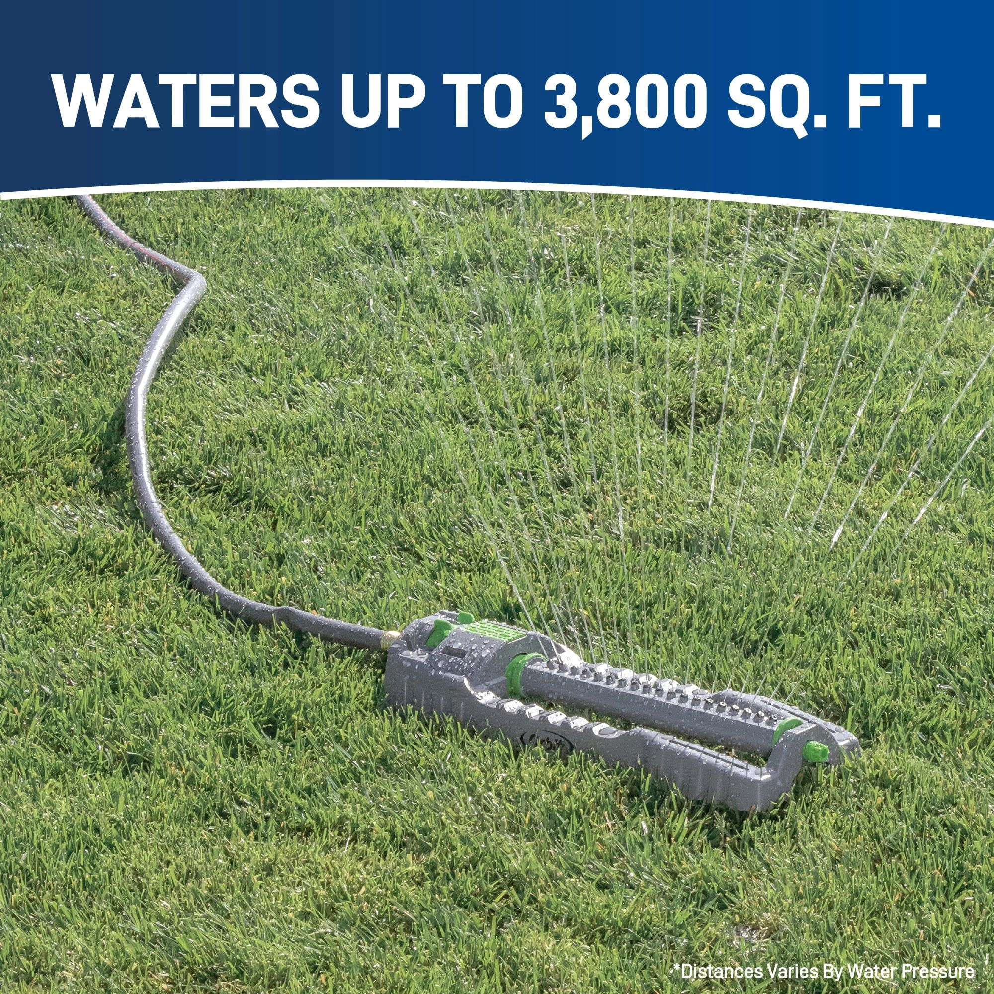 Orbit 56762 Non-tipping Base Oscillating Sprinkler, Plastic, 3800 sq. ft.