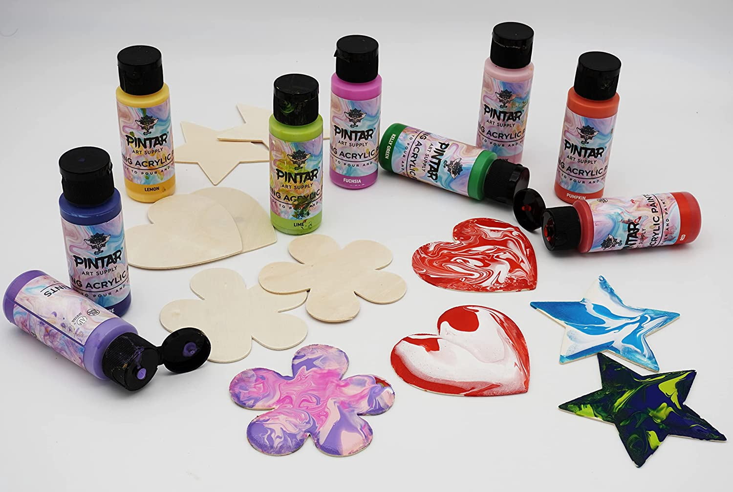 Pintar Art Supply 20 Pack of Acrylic Pouring Paints 2oz. Bottles