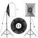 thumbnail image 2 of Kit de fotografía Andoer Professional Studio Photography Light Kit Incluye 50 * 70cm Softboxes * 2 / 135W 5500K Bombillas * 2 / Soporte de luz de 2M * 2/1 * Juego de soporte de fondo / 3 * Fondos (bla Andoer Kit de fotografía, 2 of 7