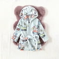thumbnail image 2 of mgoYE Kids Little Boys Girls Cartoon Hooded Bathrobe Toddler Robe Pajamas Sleepwear(Mint Green,4-5 Years), 2 of 8