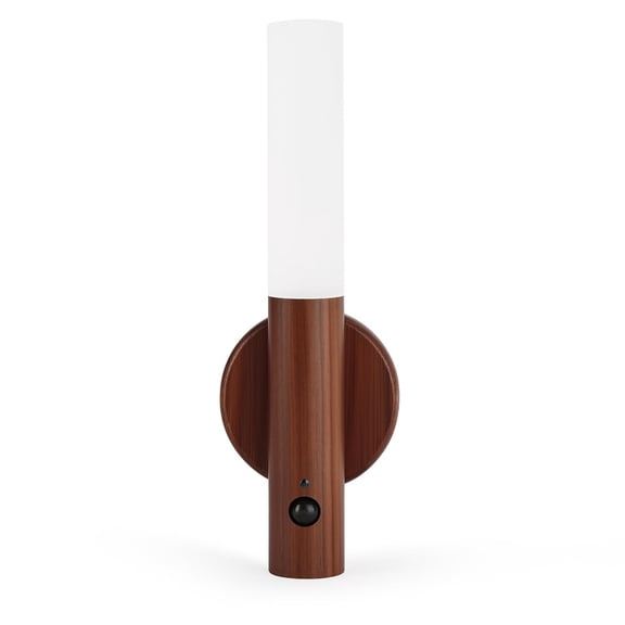 Operated Wall Sconces, Motion Sensor Night Light Magnetic Wall Light Rechargeable Wall Sconce, Peel and Stick Sconce Lights for Bedside Stair Hallway(Brown tricolor dimming/human body sensing)