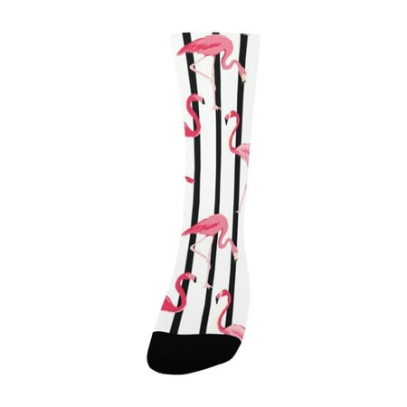 

Flamingo Bird Background - Retro Women s Custom Socks (Made In USA)