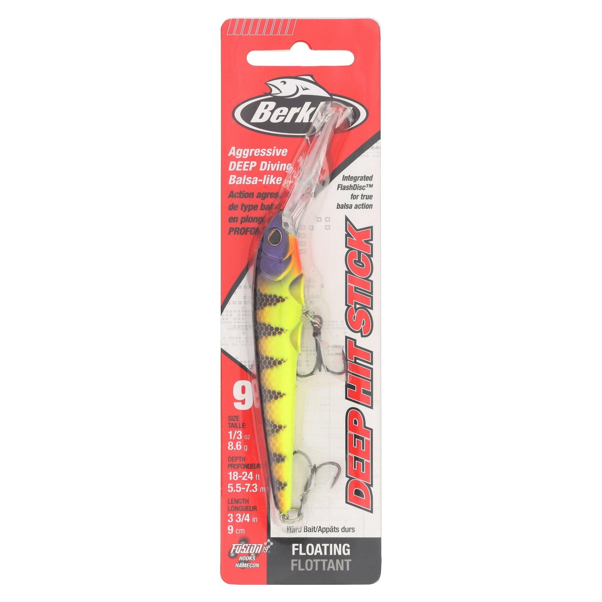 Berkley Deep Hit Stick, 3.75 in, Crankbaits, Knock Out (1 Count)