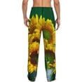thumbnail image 3 of Uemuo Sunflowers in Bucket Pattern Men's Wide Leg Palazzo Lounge Pants with Pockets Light Weight Loose Comfy Casual Pajama Pants-Small, 3 of 9