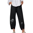 thumbnail image 2 of Lilgiuy Women Fashion Casual Printing Pocket Fold Loose Full Length Pants for Office Work Business, 2 of 4