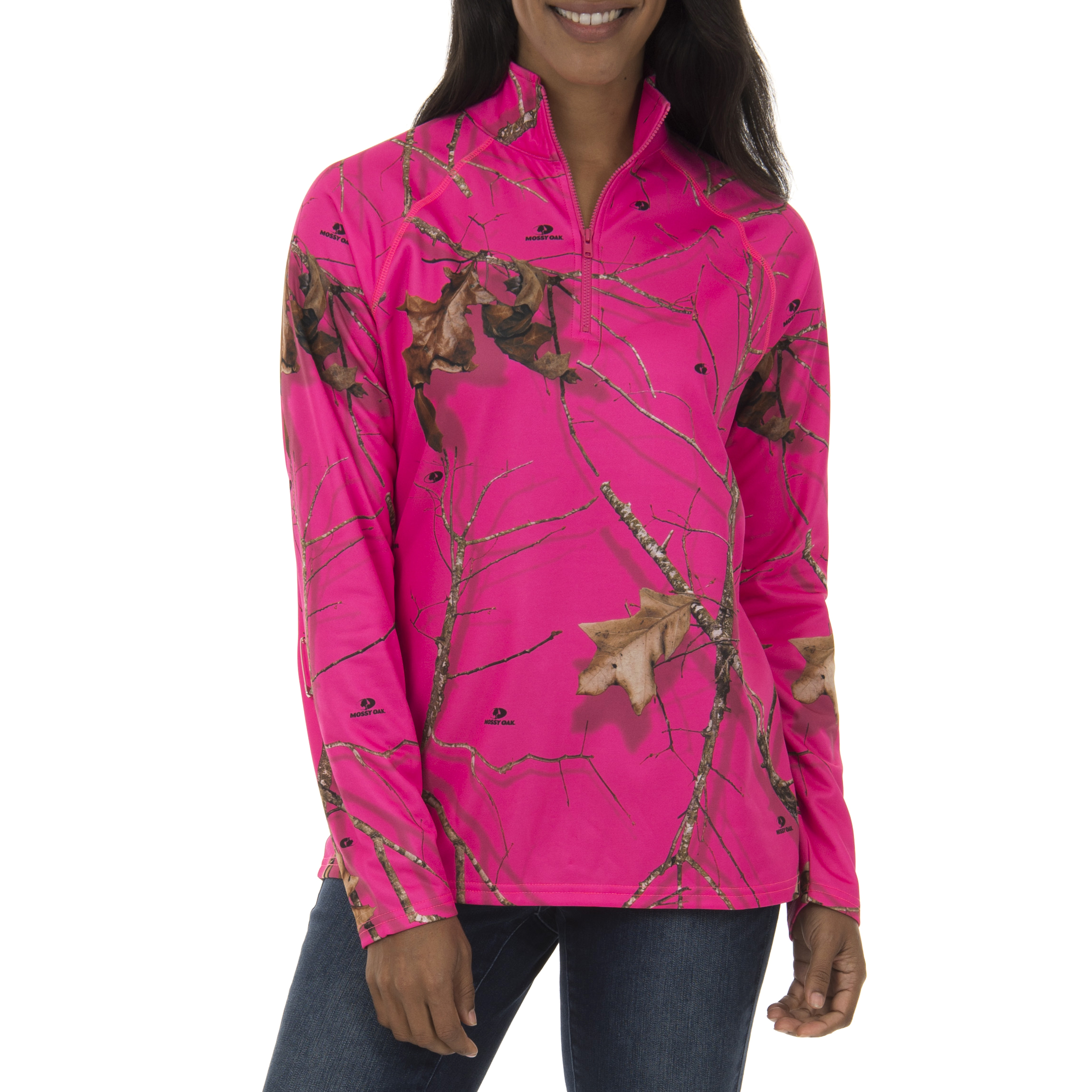 Realtree & Mossy Oak Women's Fleece Performance Camo 1/4 Zip Jacket
