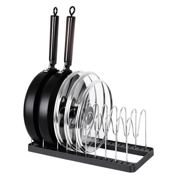 Linoroso Pot Lid Holder, Pot and Pan Organizer for Cabinet, Pot Pan Rack for Kitchen Storage