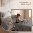 thumbnail image 4 of WVG Bamboo Sheet Set, Cooling Bed Sheets, Deep Pocket Fitted Sheet with Pillowcases, Soft Breathable Bedding Set, Embossed Stripe Design, 4 of 9