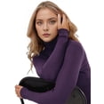 thumbnail image 3 of Suéteres Acanalados para Mujer, Lindos Suéteres de Punto de Cuello Alto, Ajustados y Cálidos Oscuro un Tamaño, 3 of 8