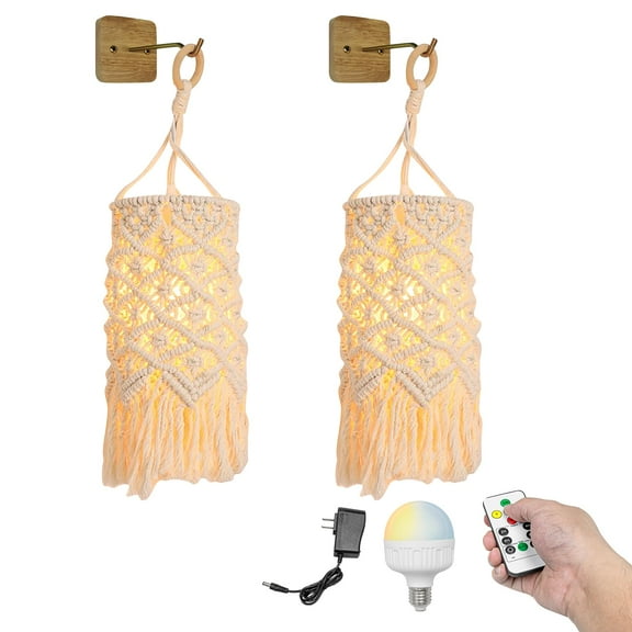 Kiven Battery Operated Wall Sconces with Remote Control,3 Colors Changing,Rechargeable Wall Sconces,Set of 2 Cordless Wall Lighting for Bedside Living Room Farmhouse Wall Decor