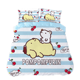 Sanrio cartoon pompompurin cotton fourpiece set children's cute bed