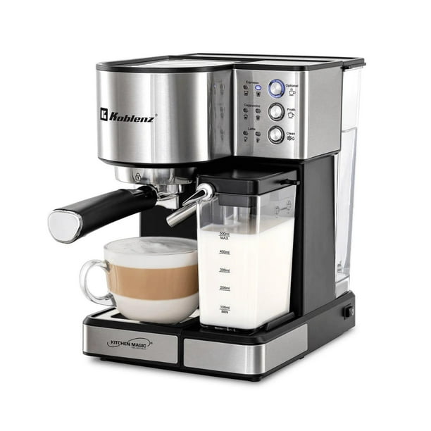 Cafetera KOBLENZ CKM1350 Espresso Latte Capuccino Acero Inoxidable 15 bar 1.8Lt