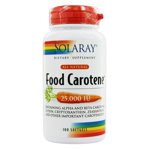 Solaray Food Carotene, Vitamin A as Beta Carotene 25000IU Carotenoids