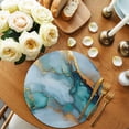 thumbnail image 2 of Round Placemats Abstract Green Teal Marble Style 15 inch Set of 4 Table Mats for Dining Table Modern Art Heat Resistant Non-Slip Kitchen & Home Decorative Place Mat Set, 2 of 8
