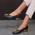 thumbnail image 5 of TOWED22 Ballerines pour Femmes, Chaussures Plates pour Femmes Chaussures Habillées Ballerines à Bout Rond Ballerines Confortables en Crochet Dentelle Talon Bas, Noir, 5 of 5