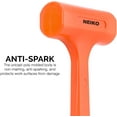 Neiko 02848A 3 LB Dead Blow Hammer, Neon Orange Unibody Molded