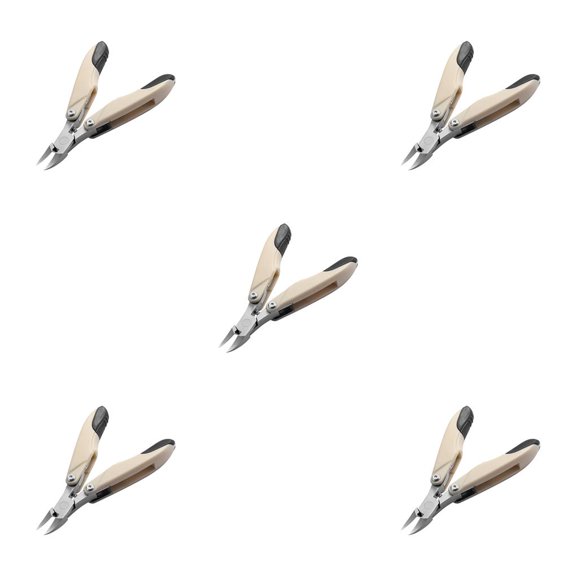 Vogacara Nail Art Nipper Acero inoxidable Uña de los pies Uña Pedicura Salón portátil Bolsillo Pie Nariz doblada Alicates Tijeras Blanco Type2 NO2 Vogacara CBP189366