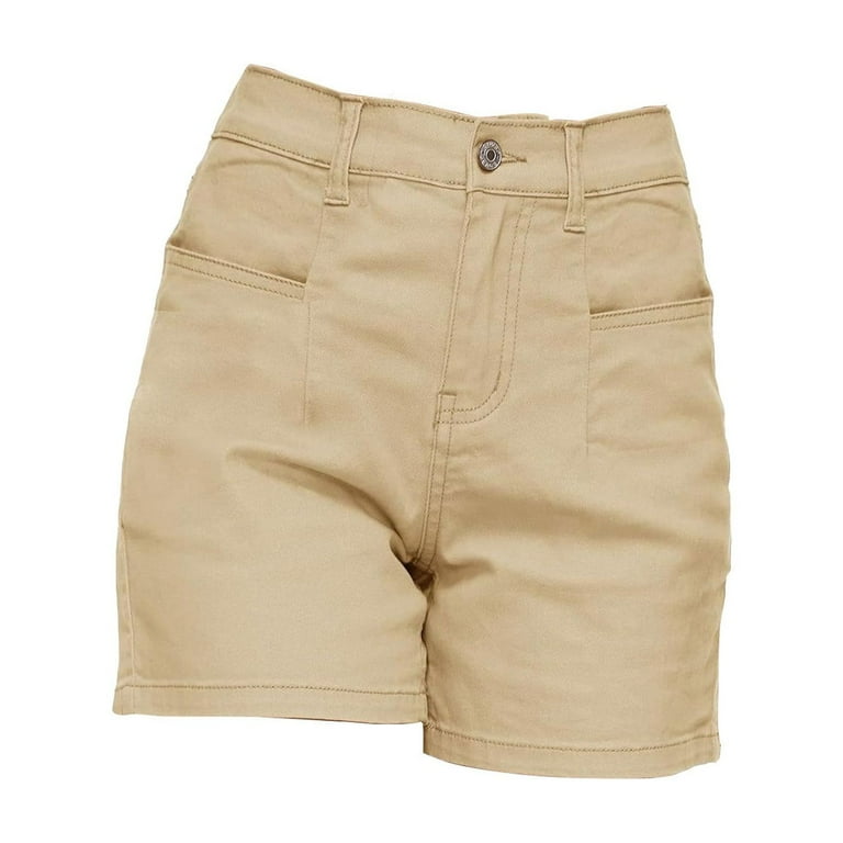 Clearance Sale! Women's Stretchy Denim Cargo Shorts Mid Rise