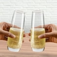 thumbnail image 2 of PARACITY Stemless Champagne Flutes, Crystal Champagne Glasses Set of 2,  Gift for Birthday, Wedding, Christmas for Women, Men (8 oz), 2 of 6