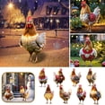 thumbnail image 1 of asddcavvf Christmas Animal Outdoor Garden Chicken Ground Plug Decoration Outdoor Christmas Animal Ground Plug 2D Small Garden Flags for outside with Sign Language Garden Label Outdoor Metal Cards for, 1 of 5