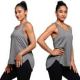 thumbnail image 5 of WTXUE Tank Tops Sleeveless, Scoop Neck Mesh Tank Top Women Racerback Tops Tank Workout Running Shirts Racerback Yoga Patchwork, Activewear for Women Gray/Patchwork S, 5 of 7