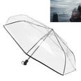 thumbnail image 1 of Paraguas Plegable Automático Transparente, Paraguas Plegable Automático De Goma Plástica Con Bordes Negros, 8 Varillas Para Boda, 1 of 7