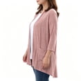 thumbnail image 4 of BUIGTTKLOP Plus Size Lightweight Cardigan for Women Open Front Long Sleeve Soft Cover Ups Casual Loose Shrug Jacket with Pockets, 4 of 8