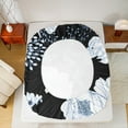 thumbnail image 5 of Manfei Vintage Peony Full Size Sheets 4pcs, Black Blue Flower Bed Sheets, Retro Blossoms Sheet Sets, Ultra Soft Room Decor, 5 of 7