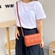 thumbnail image 5 of Bolso cuadrado pequeño de moda minimalista urbana, bolso bandolera de hombro naranja, 5 of 5